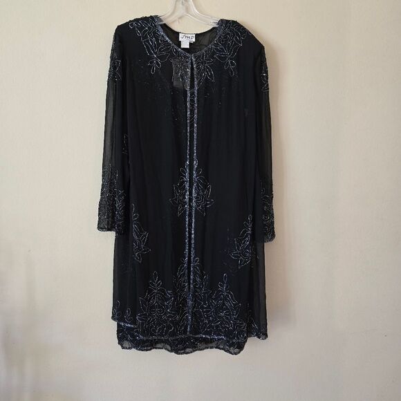 JMD New York Vintage Womens Embellished Formal Black Dress 2 Piece Size 3X Glam - Picture 4 of 16